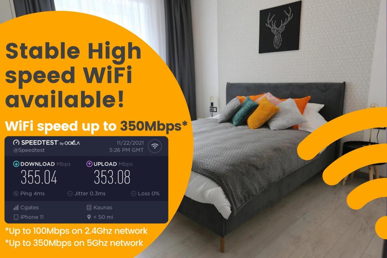 Comfy 2 Room Apartment - Free Parking - 350Mbps Wifi - Netflix كاوناس المظهر الخارجي الصورة